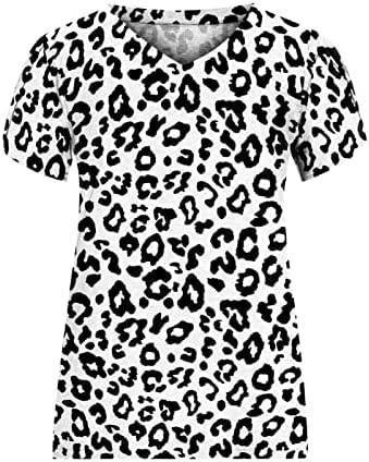 Žene Ljeto jesen majica kratki rukav V vrat pamuk grafički grafički ručak labav fit opuštena fit top košulja za djevojčice zdravo