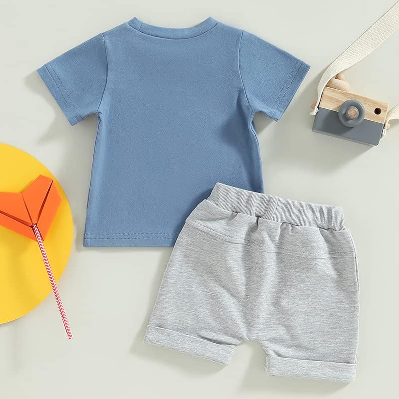 Bihanvse Toddler Baby Boy Boy Summer Outfit, pisma s kratkim rukavima tiskani majica TOP-ovi za crtanje