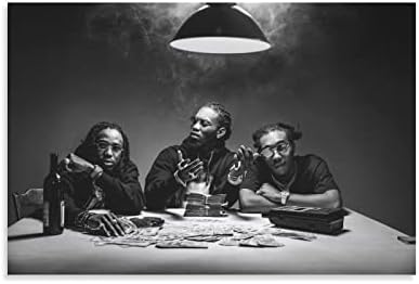 Rap Group Poster štampa crno-bijela tri muškarca ispod svjetla Canvas Wall Art Print Canvas Poster Dekorativno