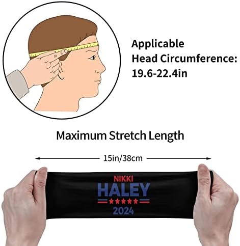 Nikki Haley za predsjednika 2024 sportske trake za glavu Moisture Wicking Workout Headband Womens Men's Workout