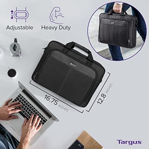 Targus torba za Laptop klasična tanka aktovka Messenger torba, prostrana, ergonomska, pjenasta