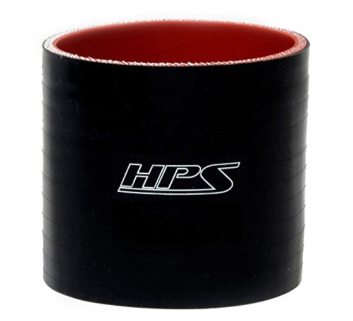 HPS 2-3 / 8 ID, 6 dužina, silikonska spojnica, visoka temp 4-slojna ojačana, 60 psi maks. Pritisak, 350F Maks. Temperatura, SC-8591-blk, silikon, crna