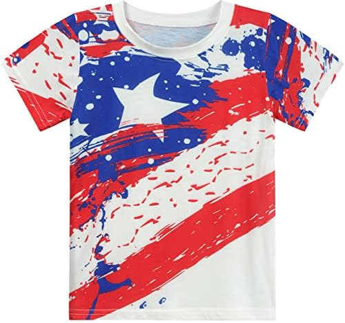 4. jula Dječak Dječak Djevojka majica Četvrta američka zastava SAD Patriotsko sjemenjena dnevna