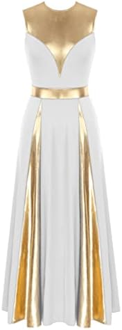 TSSOE ženske metalne slaike bez rukava frase dress lirski ples kostim liturgijski bogoslužni ogrtač Tunic