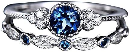 2023 Novi ženski modni dijamantski prsten za nekoliko nakita 1 par prstenje set veličine 8 ružičasti