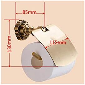 Mxiaoxia Zlatni Mesingani držač toaletnog papira sa poklopcem, dozator rola za kupatilo, zidni nosač
