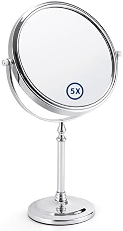 8inch dvostrano 5x i 1x uvećavajuće ogledalo za šminkanje, dvostrano & amp; okretno za 360 ° za šminkanje,