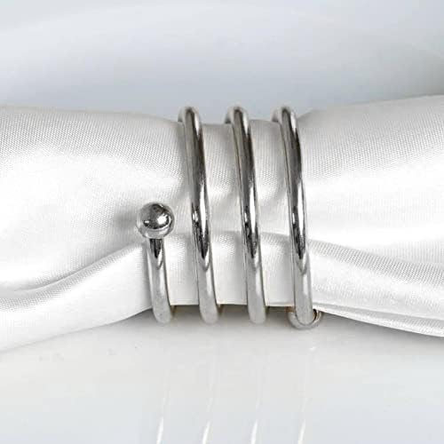 Balsacircle 4 kom Srebrna Spiralni dizajn Metalni prstenovi za salvete - za događaje za svadbene