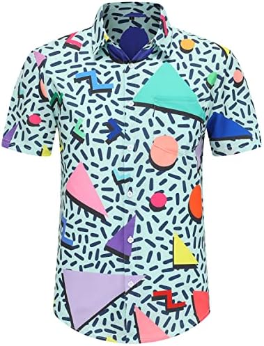 Pumwvls muške havajske majice i kratke hlače 2 komada ljetna plaža za odmor casual gumb niz majice kratkih rukava