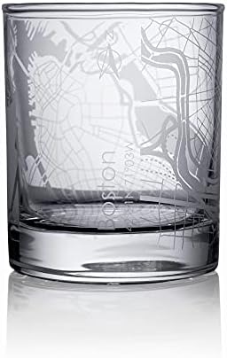 Boston City Map Whisky Glass, jedinstveni poklon, 10.5 oz