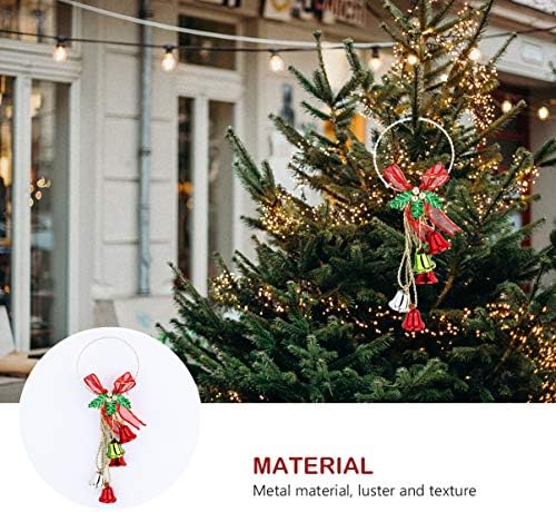 Nuobesty Božićno drvca Viseća zvona Jingle Bell Bowknot Bell Privjesak rustikalna seoska kuća Vrata