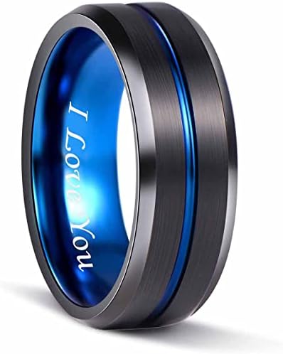Lauriecinya Tungsten Carbide prsten muškarci žene vjenčani prsten zaručnički prsten 8mm Comfort Fit ugravirano'Volim te'