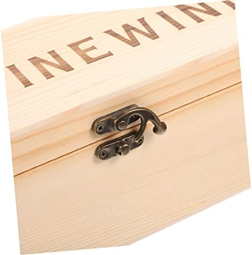 Hanabass Wooden Wine Box Gifts Wood poklon kutija Drvena kutija za odlaganje vinskih kutija za poklone Jednokratna dekorativna drvena kutija Vintage Wine boca vina Vinta kofer futrola Portable Drvena kutija kopča