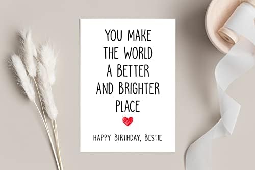 Sretan Rođendan Bestie Kartica-Rođendanska Čestitka Najboljeg Prijatelja-Bestie Rođendanski Poklon Koji Svijet Činite Boljim Mjestom-Ideja Za Rođendan Djevojke