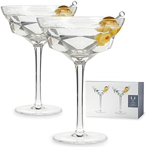Oglade Viski popločene koktele Cleuum Crystaal Coupe naočale, dom i bar za piće, stabljike koktela,