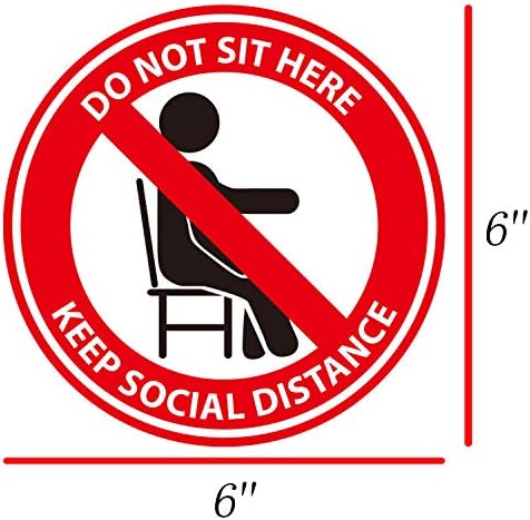 Ne sjedite ovdje potpisuje 6 inča naljepnice za socijalnu distancu 20 paketa komercijalna