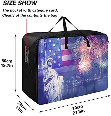 N / A ugaone torba za pohranu velikog kapaciteta - statua Liberty Firework zastava prekrivača