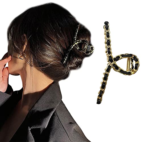 Crni pleteni lanac za kosu kandža čeljusti češalj Metal Hair Catch Barrette rep Holder Hair Grips Hair Pins