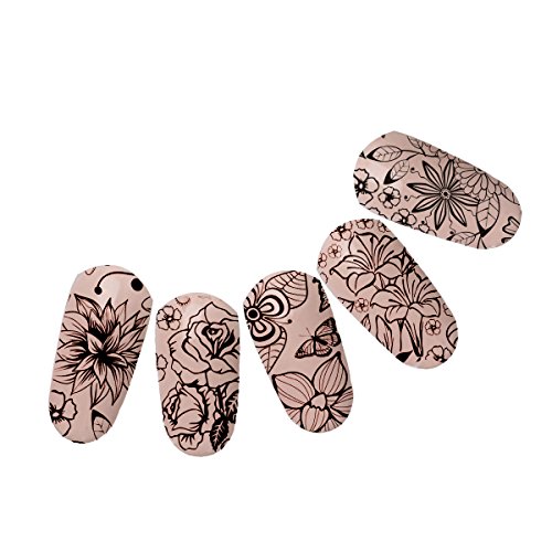 Mezerdoo Beauty Lace Flowers image Print Stencil Stamp ploče za nokte Nail Art Template Styling DIY ukras alat