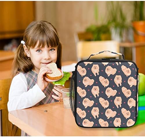 ZZXXB Pomeranski pas Love Heart izolovana torba za ručak kutija za višekratnu upotrebu termo