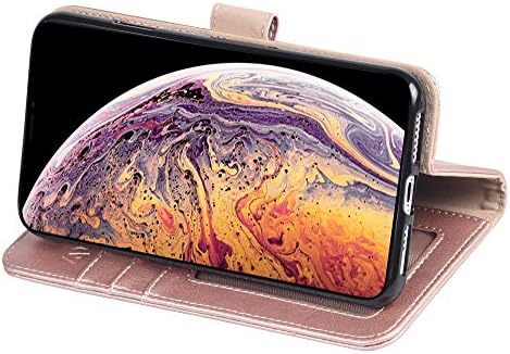 Abacus24 - 7 iPhone Xs Max Case novčanik Flip Cover držači kartica džepovi stoje Rose Gold