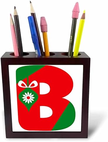 3drose slatki crveni i zeleni Božićni Monogram početni držači olovke sa B - pločicama