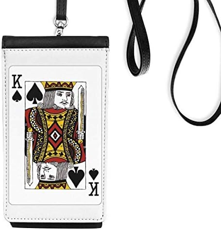 Igranje karata Spade K uzorak Telefon novčanik torbica Viseća mobilna torbica Crni džep