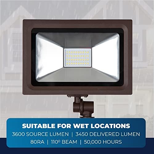 Noble Početna LED Flood Svjetlo na otvorenom na otvorenom | Brončana vodootporna sigurnosna reflektora