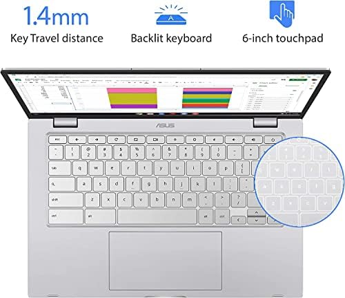 Asus 2023 najnoviji C433 Ultrathin Clamshell 2u1 konvertibilni Chromebook: 14 FHD ekran osetljiv na dodir, Intel Core M3, 8GB RAM, 64GB eMMC, UHD grafika, pozadinsko osvetljenje-KYB, USB-C, Wifi6, veb kamera, Chrome OS, TF