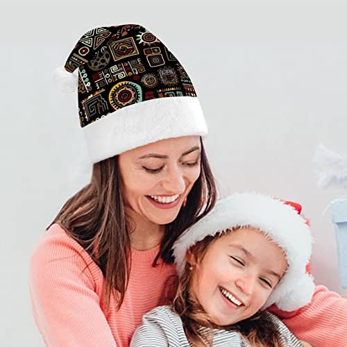 Etnički ručno rađeni ukrasi smiješni Božićni šešir šeširi Santa Claus kratki plišani s bijelim manžetama