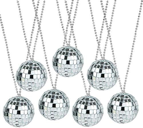 ArtCreativity ogledalo Disco Ball ogrlice, paket 12, Disco tema 70s Party Dekoracije, Disco Photo