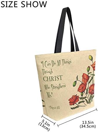 Modne Ležerne torbe za višekratnu upotrebu Retro Mak sa biblijskim stihom muškarci žene ramena tote torba