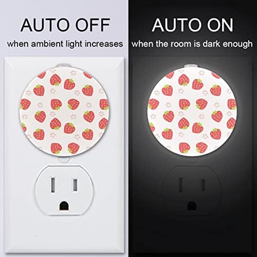 2 paketa Plug-in Nightlight LED Night Light jagode sa senzorom sumraka do zore za dečiju sobu, rasadnik, kuhinju, hodnik