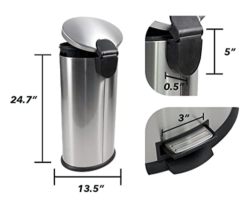 IMVE 7,9 galon za smeće može od nehrđajućeg čelika ovalna kuhinja kanta za smeće