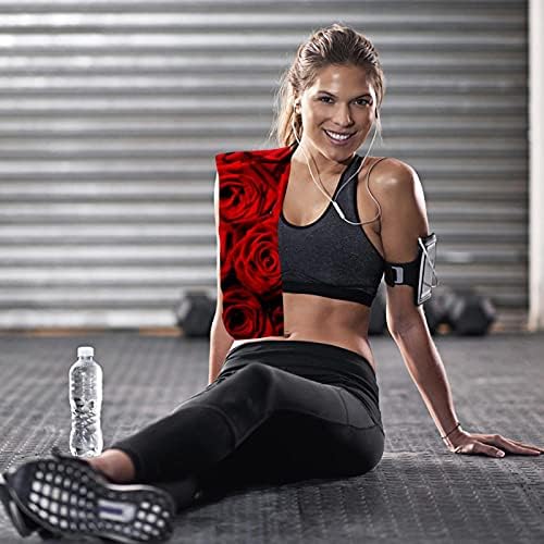 Lorvies Valentinovo Rose Red Microvladni ručnici za teretane sporta Fitness Workout Duks za ručnik brzog sušenja 2 pakovanje 12 inča x 35 inča