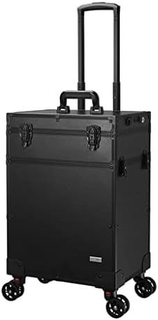 PDGJG šminka kolica od aluminija Travel Beauty kofer LED svjetlo sa kozmetičkim kutijom za organizator