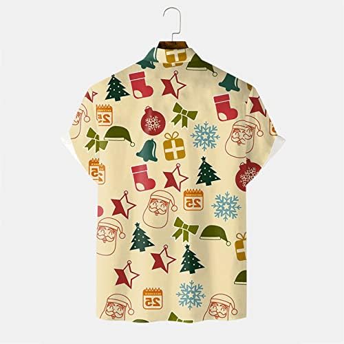 Wybaxz božićne majice za muške muškarce casual kratki rukav jesen zimski božićni 3D tiskani majica