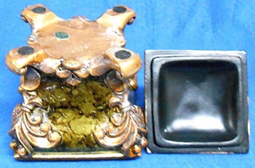 Vintage Gold Tone Marbled Foot CERAMIC TRIKET kutija sa vrhom