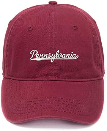Muške bejzbol kapice Pennsylvania - PA vezeni kat oprao pamučni šešir