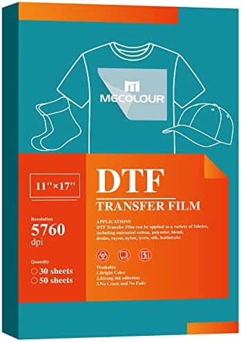 Mecolour DTF Transfer film 11 x 17 30 listova Premium Dvostrani mat finiš za kućne ljubimce Papir Direktno