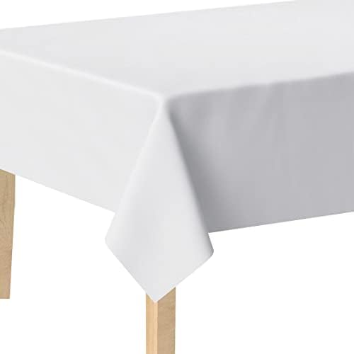 Sofinni Bijeli pravokutni stolnjak, vodootporan flanel zadnja stola, obrišite poklopac za trpezarije za trpezarije