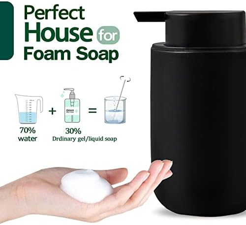 PENA SAWENSER SOAP - 2 pakovanje crna keramička pjenasta posuda za ručni sapun sa crnom pumpom za