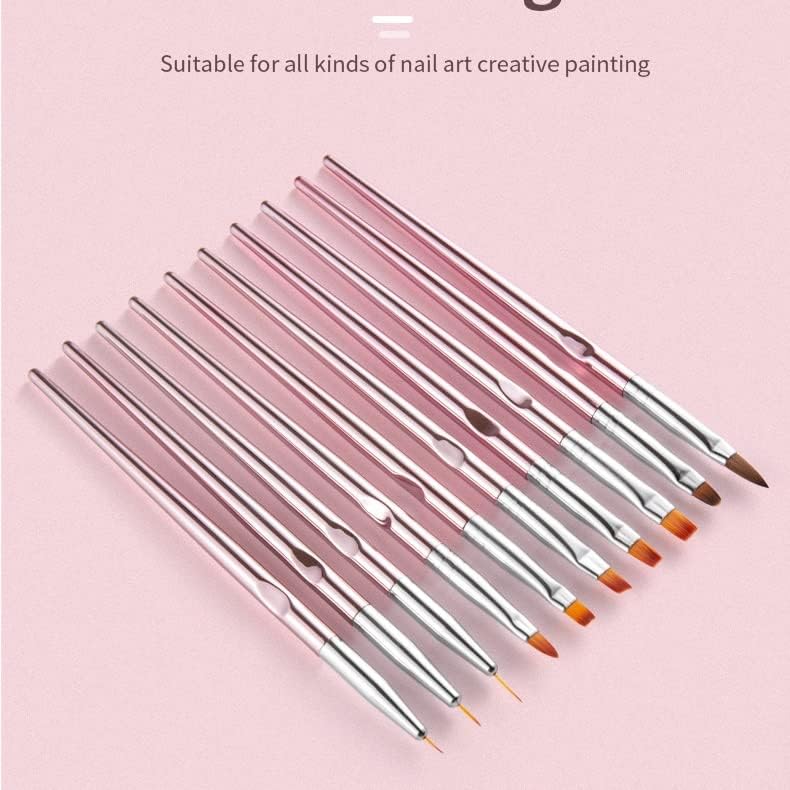 Walnuta Nail Art Liner Crtanje slikarskog četkica 10pcs / set akrilni prah rezbarenje gel za proširenje