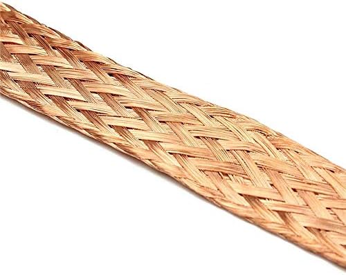 Nianxinn Copper Braid Wire Flat Copper Braid Cable 5m / 16. 4ft fleksibilnost goli Cu metalni pleteni rukav