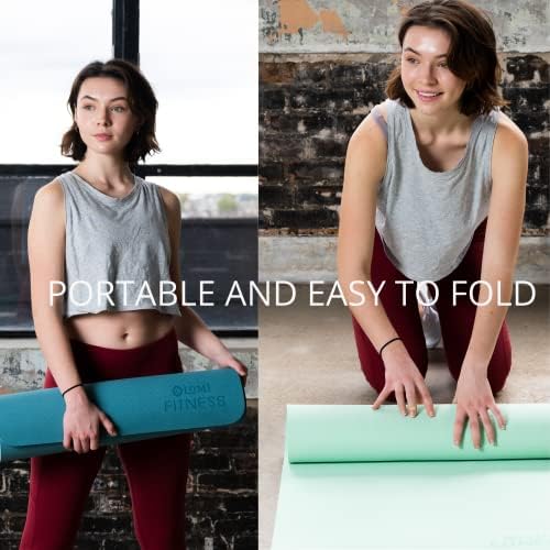 Lomi Fitness Premium Yoga Mat, Neklizajući TPE materijal za dodatno prianjanje, dodatno podstavljen,