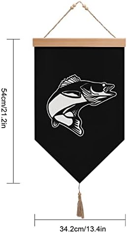Nudquio smuđa riba Crtić pamučna posteljina viseća Zastava zidni znak slika za uređenje trijema