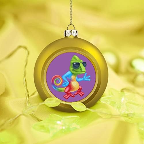 Cool Kameleon gušter Božić kugle Ornament Shatterproof za čari Božić Tree Hanging ukras