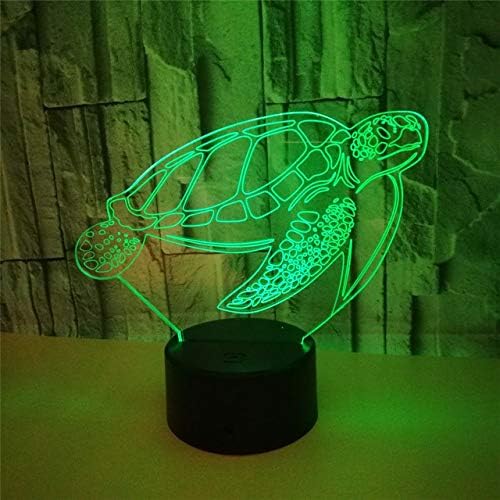 Llwwrr1 morske kornjače 3D vizuelno Led noćno svjetlo 7 boja Led stolna lampa USB dodirni daljinska