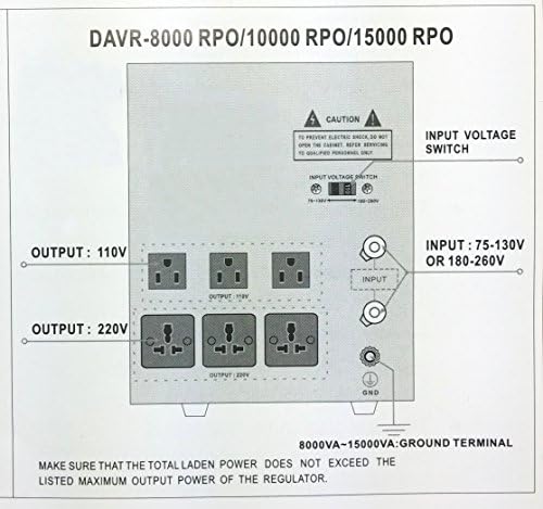 Norstar DAVR-8000 8000 Watt 110/120 do 220/240 ili 220/240 do 110/120 korak gore i dolje Voltage transformator