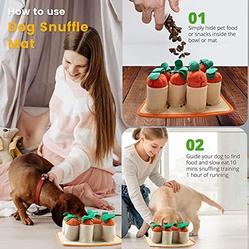 Ruže& poezija Snuffle Mat za pse, obogaćivanje interaktivni pas igračke za dosadu,hranjenje Mat sa 8 mrkva